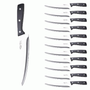 San Ignacio - Lot de 12 couteaux de chef 20cm en acier inoxydable en couleur noire - Expert - noir inox PK10313