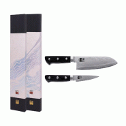 Set de base KOTAI Hashi Damas – 2 couteaux (office 9 cm + santoku 18 cm) - inox 708999029094
