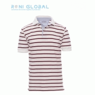 Polo de travail unisexe manches courtes en coton - SHEFFIELD PAYPER - rayures fantaisie et finition Oxford bleu ciel_0