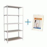 SimonRack Étagère Rangement 1800x900x300 mm, 5 niveaux, plateaux en bois, charge 150 kg par niveau, Blanc - Maderclick - métal 8435104974582