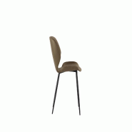 Stones Fauteuil Anita en similicuir blanc et gris avec pieds en hêtre laqué, assise confortable et design - Ombrellificio - beige métal OM/440/SA