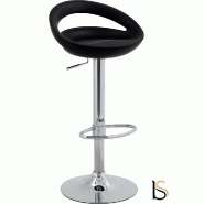 Tabouret réglable mange-debout BAR - Sitek - Noir, Piètement chromé