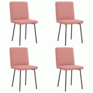 VidaXL Chaises à Manger Lot De 4 Rose Similicuir - rose 8721158566652 VidaXL Chaises à Manger Lot De 4 Rose Similicuir - rose 8721158566652