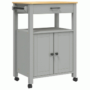 VidaXL Chariot de cuisine MONZA 60x40x88,5 cm bois massif de pin - 376098