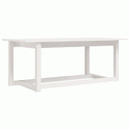 VidaXL Table basse Blanc 110x55x45 cm Bois massif de pin Modèle Terrasse Phi Plus - 822168