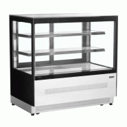 Vitrine réfrigérée 2 niveaux 120 cm - inox / verre - garantie 2 ans