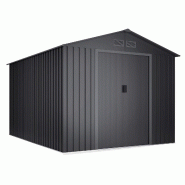 Wasabi - Abri de Jardin Métal 8,08m2 Light Anthracite - Porte coulissante double - Grilles de ventilation - Gris - Cabane extérieur - Cabanon - gris