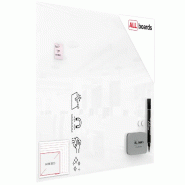 ALLboards Tableau Blanc en Verre PREMIUM SUPERWHITE 150x100 cm - blanc TSO150x100