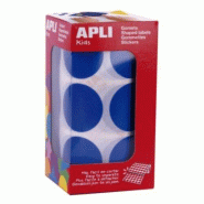 Apli 708 gommettes rondes, diam. 33 mm, en rouleau, coloris bleu - 8410782178644