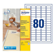 Avery L4732REV Etiquettes enlevables 35,6 x 16,9 mm blanches imprimantes jet d'encre et laser - 25 feuilles - 2000 étiquettes Avery L4732REV Etiquettes enlevables 35,6 x 16,9 mm blanches imprimantes jet d'encre et laser - 25 feuilles - 2000 étiquettes