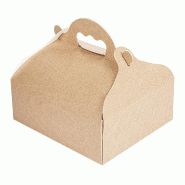 Boite pâtissière à poignée The Pack carton nano micro 20x18x7cm naturel par 150