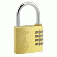 Cadenas à code Venus, intérieur, 40mm, anse acier nickelé, 4 chiffres - SP - doré 3150268908024 Cadenas à code Venus, intérieur, 40mm, anse acier nickelé, 4 chiffres - SP - doré 3150268908024