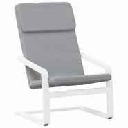 Chaise de relaxation Gris clair Tissu Modèle Vega Master Design - 351054