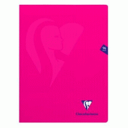 Clairefontaine Lot de 10 Cahier Mimesys 24x32, 96p./48 feuilles 90 g/m² piquées, coloris rose, Séyès - 3329683133612