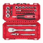 Coffret cliquet, douilles et embouts 1/4" Milwaukee 38 pièces - 4932498381 Coffret cliquet, douilles et embouts 1/4" Milwaukee 38 pièces - 4932498381