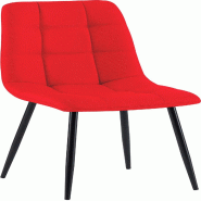 Décoshop26 - Chaise de salle à manger x1 coutures forme carrées en tissu rouge pieds en métal noir 10_0001972 - rouge métal 3000250774086