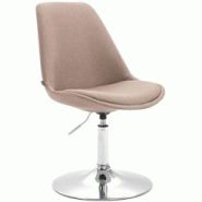 Décoshop26 - Chaise de salle à manger x1 pivotante hauteur réglable en tissu taupe et pied trompette en métal chromé 10_0003790 - 3000251770803 Décoshop26 - Chaise de salle à manger x1 pivotante hauteur réglable en tissu taupe et pied trompette en métal chromé 10_0003790 - 3000251770803