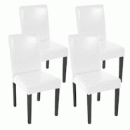Décoshop26 - Lot de 4 chaises de salle à manger synthétique blanc pieds foncés CDS04148 - blanc 3000076230889 Décoshop26 - Lot de 4 chaises de salle à manger synthétique blanc pieds foncés CDS04148 - blanc 3000076230889