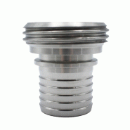 Douille SMS mâle inox annelée à collerette - YSMMDAIX032 - DN 32 - Idéal pour raccordement de conduites rigides_0