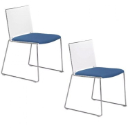 Ensemble de 2 Chaises FLORA Assise Tapissée Piétement Chromé - Référence 8040 SR G