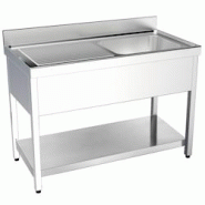 EURAST - Evier avec support 1 étagère, 1 égouttoir et 1 cuve 400x400x200 - 1000x550x850 mm - 2135I001 - inox 2135I001 EURAST - Evier avec support 1 étagère, 1 égouttoir et 1 cuve 400x400x200 - 1000x550x850 mm - 2135I001 - inox 2135I001
