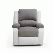 Fauteuil de relaxation manuel Gris/blanc pour tout amateur de détente à domicile Fauteuil de relaxation manuel Gris/blanc pour tout amateur de détente à domicile