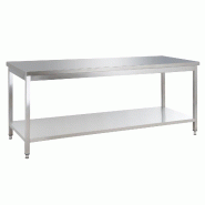 GastroHero Table de travail en inox Basic 20x6 avec étagère inférieure, à monter soi-même - YATS206