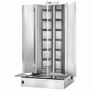Grill Döner kebab gaz forme en V 2x6 brûleurs max 150 kg - moteur en bas