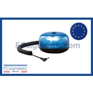 Gyrophare à LED CRYSTAL bleu embase magnétique prise allume jack classe 1 rotatif SIRENA 36404