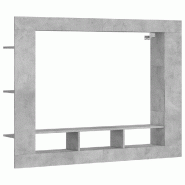 Helloshop26 - Meuble TV mural moderne robuste 152 x 22 x 113 cm grand rangement en bois d'ingénierie gris béton 02_0049271 - gris Bois massif 300023