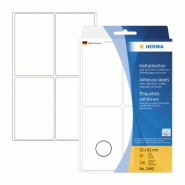 HERMA 128 étiquettes blanches multi-usage, format 52 x 82 mm (32 feuilles 11x17 / cdt) - 2490