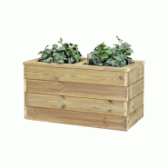 HORTALIA Jardinière en bois avec réserve d’eau Nidum Basic 75 x 40 x 40 cm – Intérieur et extérieur - marron Bois massif N744