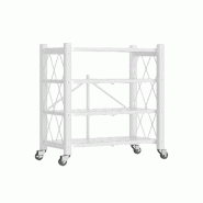 Joybos - Bibliothèque pliante à 4 étagères, 71 x 34 x 125 cm, blanche - métal JOB288 Joybos - Bibliothèque pliante à 4 étagères, 71 x 34 x 125 cm, blanche - métal JOB288