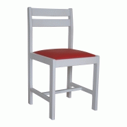 Lot de 2 chaises aradis en hetre massif - blanc et rouge