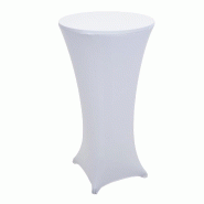 Mendler Set table haute + housse de table haute HWC-J30, Housse de table de bistrot, pliable, hauteur réglable Ø 60cm ~ Housse blanche - blanc texti