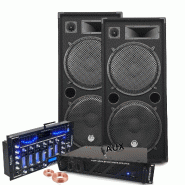Pack Sono Ibiza Sound 7000W Total 2 Enceintes Bm Sonic, Ampli ventilé, Table Bluetooth/USB, Câbles , Mariage, Salle des fêtes DJ - 3666638048295