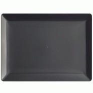 Plateau Fluid' PS noir 39,5x30x4cm - par 50