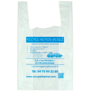 Sac plastique à bretelles pratiques, résistants et 100 % recyclables - Fabriqués en France