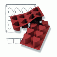 Schneider - Moules à gâteaux, cœur, Ø 60 mm, hauteur : 35 mm - rouge silicone 115039