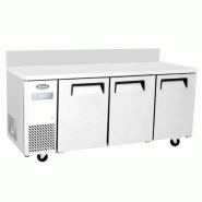Table compacte négative 3 portes avec dosseret inox 470l groupe à g... - PYPF9047GR-SB