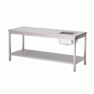 Table du chef inox avec étagère basse 1400 x 700 x 850mm - PGN139