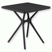 Table Hugo en résine noire 70x70 cm - noir 9006218907101