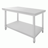Table inox 120x70 cm avec étagère basse intégrée - Equipementpro - SW-1207 Table inox 120x70 cm avec étagère basse intégrée - Equipementpro - SW-1207