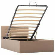 VidaXL Cadre de lit à stockage Cappuccino Similicuir 100x200cm Modèle Wervonia - 285529