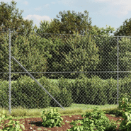 Vidaxl clôture à mailles losangées avec ancrage argenté 2x25 m 154030