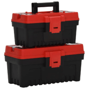 Vidaxl ensemble de boîtes à outils 2 pcs noir et rouge polypropylène 152102