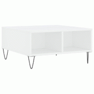 VidaXL Table basse blanc 60x60x30 cm bois d'ingénierie Modèle Jardin Shield Prime - 827036