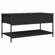 VidaXL Table basse noir 100x50x50 cm bois d'ingénierie et métal Modèle Prestige Moderne - 845346