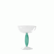 Zafferano Dorici Lot De 4 Coupes En Verre Borosilicaté Soufflé À La Main Couleur Transparente Et Vert Lac, Design Contemporain Et Élégant Pour Mi