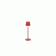 Zafferano Lampe de table LED rechargeable et dimmable Poldina Pro Micro Red avec autonomie jusqu'à 12 heures - rouge 8054144506470